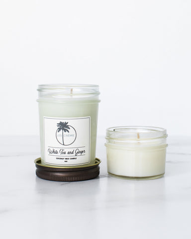 White Tea + Ginger Scent Coconut Wax Candle