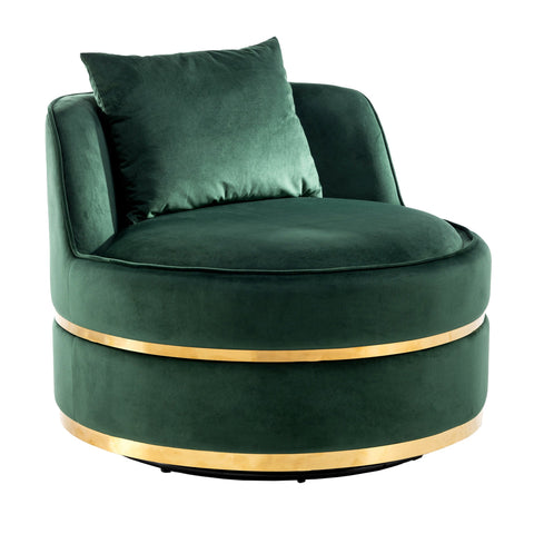 360 Degree Swivel Accent Chair Velvet Modern Upholstered Barrel Chair