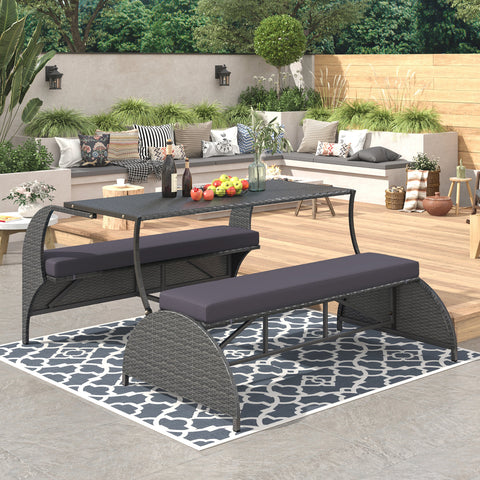 Outdoor Loveseat and Convertible to four seats and a table,Suitable