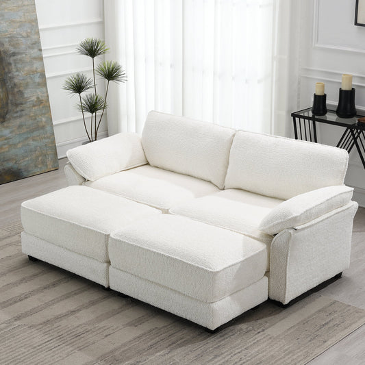 Free Combination Modular Convertible Sectional Sofa Bed Set, 4 Seat