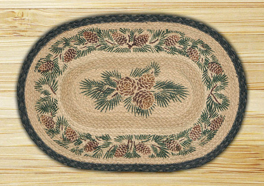 Earth Rugs 48-025A Pinecone Oval Placemat