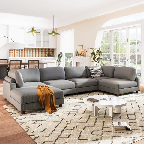 163''Modular Sectional Sofa,with Ottoman L Shaped Corner Sectional for