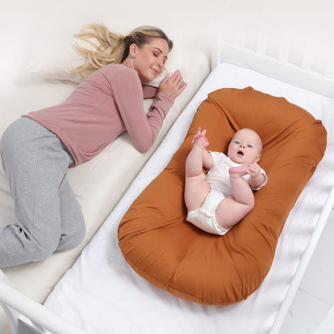 Portable Crib Bassinet Mattress Soft Co-Sleeping Baby Lounger Solid Color Baby Nest for Newborn Essential Shower Gift