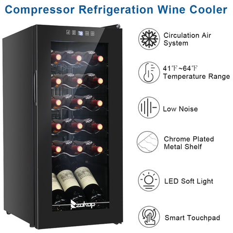 18 Bottle/52L Electronic Wine Cabinet Cooler