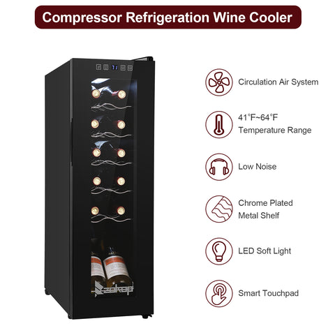 12 Bottles Electronic Wine Cabinet Cooler Refrigerator