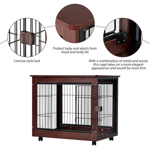 Furniture Style Pet Dog Crate Cage End Table