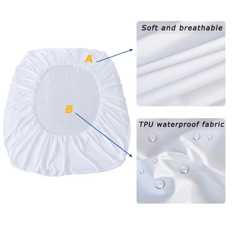 Waterproof Bed Mattress Protector with Elastic Band Breathable