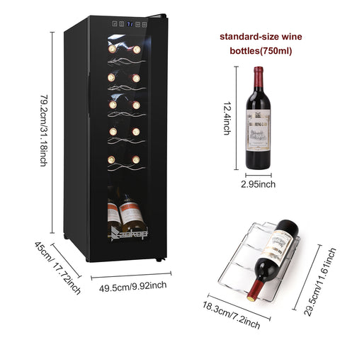 12 Bottles Electronic Wine Cabinet Cooler Refrigerator