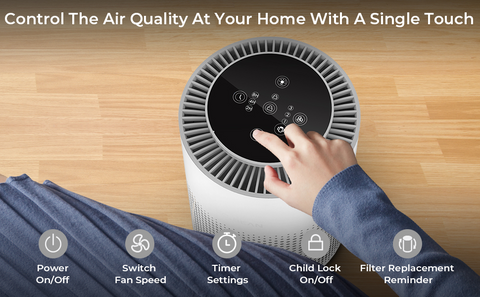 Air Purifiers for Home with Adjustable Night Light