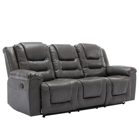 3 Seater Home Theater Recliner Manual Recliner Chair with Two Built-in