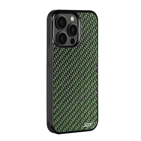 iPhone | Green Laced Real Carbon Fiber Phone Case | CLASSIC Series