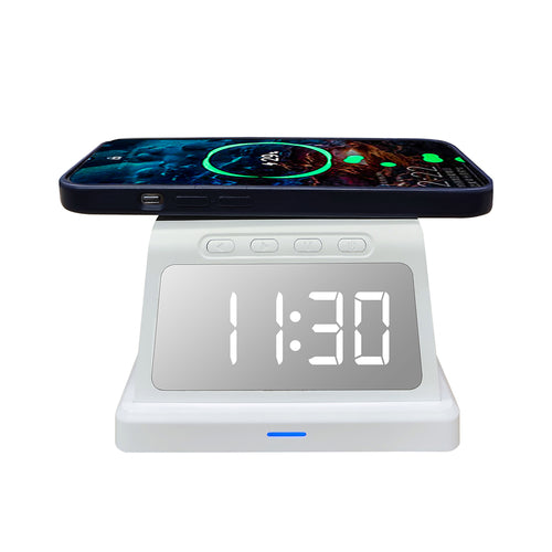 ZTECH Wireless Charging Alarm Clock with 3 Alarms