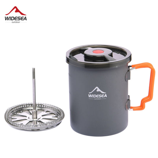 Camping Coffee Pot with French Press Outdoor Cup Mug Cookware for