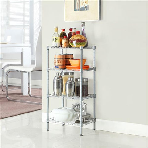 4-Tier Wire Shelving Unit Adjustable Metal Shelf Rack Kitchen Storage