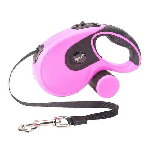 5M Retractable Dog Leashes with poop bag Dispenser Automatic extending