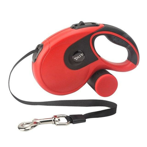 5M Retractable Dog Leashes with poop bag Dispenser Automatic extending