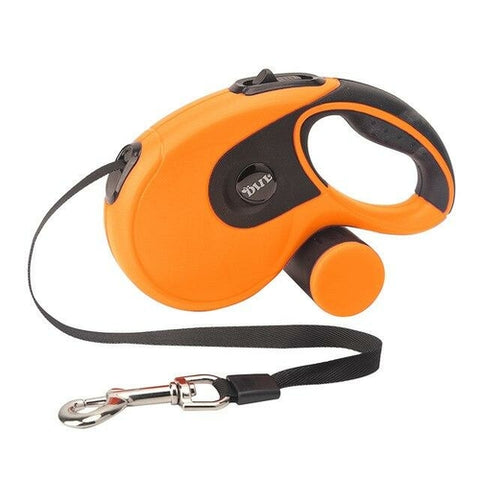 5M Retractable Dog Leashes with poop bag Dispenser Automatic extending