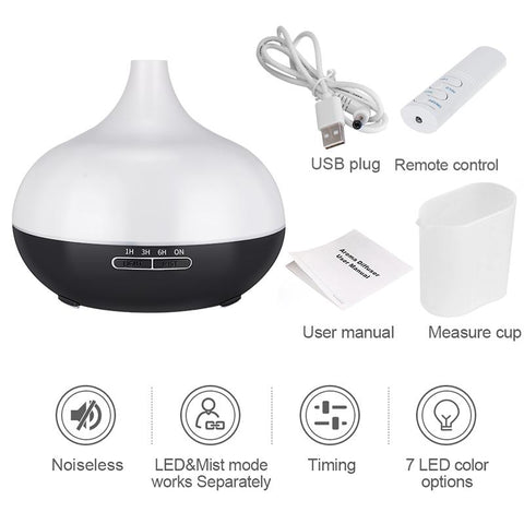 KBAYBO 550ml USB Aroma Diffuser Air Purifier with 7 Color Changing LED